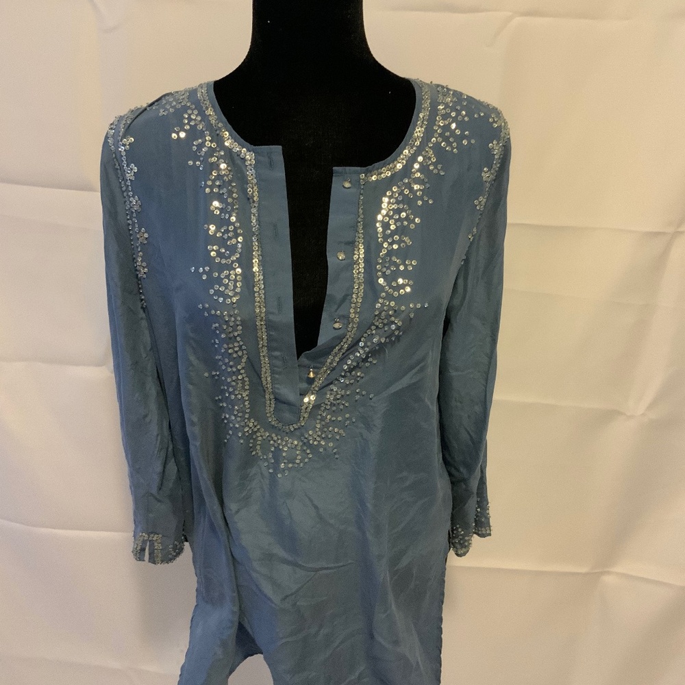 100% silk sequined tunic